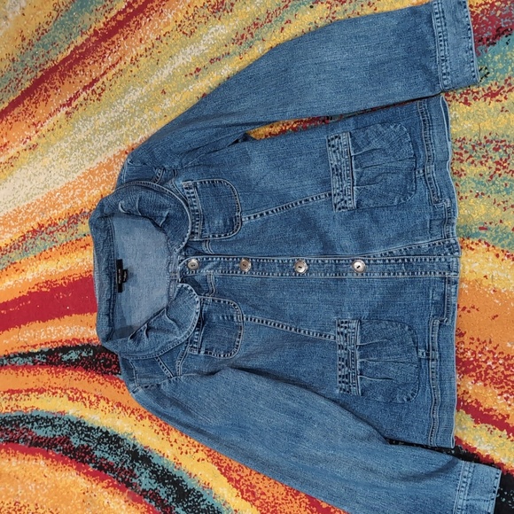 Style & Co. Jackets & Blazers - Style & Co Blue Denim Jacket XL Peter Pan Collar Cottagecore Jean Jacket